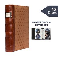 Bellagio-Italia DVD Storage Binder, Cognac - DVD Case Holds Up to 48 DVDs, CDs, or Blu-Rays - CD Holder Protects DVD Cover Art - Acid-Free CD Sleeves