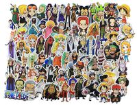 Stickers 135 pcs , Anime One Piece Cartoon Laptop Stickers Funny Vinyl Decals for Skateboard Snowboard Kids Water Bottles Motorcycle Car - No- Duplicate Aesthetic Waterproof Sticker Pack