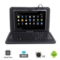 Tagital 7" Quad Core Android 4.4 KitKat Tablet PC, Dual Camera, Play Store Pre-Installed, 2017 Newest Model Bundled with Keyboard (Black)