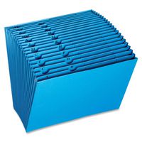 Globe-Weis/Pendaflex Colored Expansion File, Open Top, 21 Pockets, A to Z Tabs, Letter Size, Blue (17A-BLU)