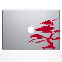 The Decal Guru 2095-MAC-12M-DR Bonsai Tree Decal Vinyl Sticker, Red, 12" MacBook