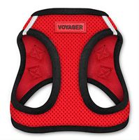 Voyager Step-In Air Dog Harness - All Weather Mesh, Step In Vest Harness for Small and Medium Dogs by Best Pet Supplies - Red Base, Medium (Chest: 16" - 18")