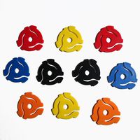 (10 Pack) TEN Mixed Color Plastic 45 RPM 7 Inch Vinyl Record Adapter / Adaptor - 7" Flat Inserts
