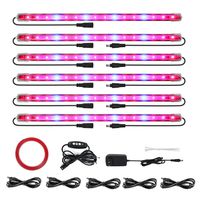6 Pack LED Grow Light with Timer, Lightimetunnel 60W T5 Grow Light Bar Strip Grow lamp 4 Levels Brightness Dimmable for Indoor Plants Gardening Hydroponics Greenhouse