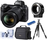 Nikon Z6 FX-Format Mirrorless Camera w/NIKKOR Z 24-70mm f/4 S Lens, Bundle with Mount Adapter FTZ, Camera Bag, Slik Sprint Pro II Aluminum Tripod with SBH-100DQ Ball Head, Cleaning Kit