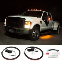 LEDGlow 70" Truck LED Running Board Light Amber Side Marker Kit with White Courtesy Lights for Extended & Crew Cab Trucks - Multi-Function Lighting - Flexible Waterproof Strips