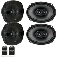 Kicker Speaker Bundle - Two Pairs of Kicker 6x9 Inch 3-Way KS-Series Speakers 44KSC69304