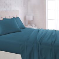 AmazonBasics Lightweight Super Soft Easy Care Microfiber Sheet Set with 16" Deep Pockets - King, Dark Teal