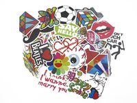 ZXUY 100PCS Random Music Film Vinyl Skateboard Guitar Travel Case Sticker lot Pack Decal