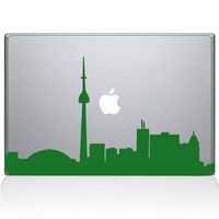The Decal Guru 2076-MAC-13P-LG Toronto Cityscape Decal Vinyl Sticker, 13" MacBook Pro (2015 & Older), Green