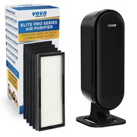 VEVA 8000 Elite Pro Series Air Purifier HEPA Filter & 4 Premium Activated Carbon Pre Filters Removes Allergens, Smoke, Dust, Pet Dander & Odor Complete Tower Air Cleaner Home & Office, 325 Sq Ft.