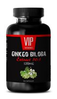 Brain Memory Booster - Ginkgo BILOBA Extract 50:1 120MG - Ginkgo biloba Healthy - 1 Bottle 50 Capsules