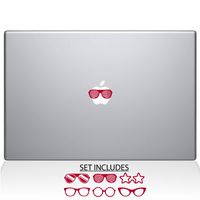 The Decal Guru 2039-MAC-15P-DR Retro Glasses MacBook Decal Vinyl Sticker - 15" MacBook Pro (2015 & Older) - Red