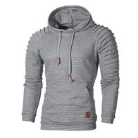 Hoodie for Man Fashion Long Sleeve Hooded Sweatshirt Unisex Plaid Stripe Solid Pullover Tops Workout Undershirts MOLO Gray