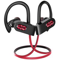 Mpow Flame2 Bluetooth Headphones Sport, 12Hrs & Bluetooth 5.0 Wireless Sport Earphones, IPX7 Waterproof Running Headphones w/CVC 6.0 Noise Cancelling Mic, Bluetooth Earphones w/Comfort-Slanting,Red