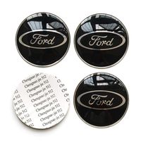 4PCS 65mm 2.56'' Auto Car Sticker Wheel Center Hub Cap Logo Aluminium fit for Ford (Black)