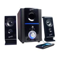 Supersonic SC-1120 Multimedia Speaker System 2.1 Ch Black W/ USB & SD Inputs