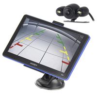 Xgody Portable GPS Navigation for Car 7 Inch Capacitive Touch Screen with Rear-view Camera SAT NAV System Support POI Search FM Transmitter Landmarks Speed Limit Red Light Warning Lifetime Maps Update