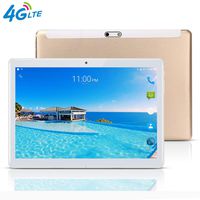 10 Tablet | 10.1" Inch Tablets PC Android 7.0,HD,4G LTE, 3G, WiFi, GPS, GSM, Octa Core, 64GB+4GB, Dual Sim Card, 1920×1200 IPS, (Gold(4G LTE))