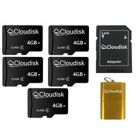 5Pack 4GB Micro SD Card 4 GB MicroSD Memory Card Class4 with Card Reader + SD Adapter,Bulk Sale