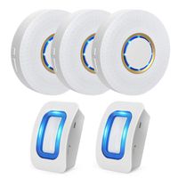 Motion Sensor Detect Alert, Wireless Home Security Driveway Alarm, 3 Plug-in Receivers and 2 PIR Motion Sensor Detectors Weatherproof Alert System Kits, Operating Range Up to 460 feet,52 Chimes