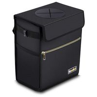 Knodel Car Trash Can with Lid, Leak-Proof Car Garbage Can with Storage Pockets, Waterproof Auto Garbage Bag Hanging for Headrest (Black)