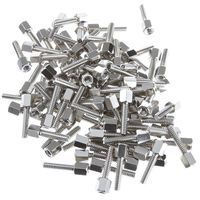 CableWholesale Hex Nut Jack Screw, 100 Pieces, 4-40, 17.08mm