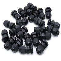 Yootop 50Pcs PG7 Black Nylon Waterproof Cable Glands Joints Adjustable Cable Connectors 0.12"-0.26"