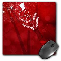 3dRose Pop The Champagne Cork Its New Years in Red & White Mouse Pad, 8" x 8" (mp_173261_1)