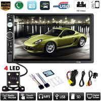 Mioloe Car Stereo 2 Din,7 inch Touch Screen MP5 Player,Bluetooth Audio,Car Stereo Receivers,FM Radio,USB/SD/AUX Input,Mirror Link,Support Steering Wheel Remote Control,Rear View Camera