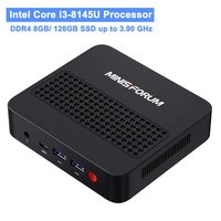 Mini PC 8th Gen Intel Core i3-8145U(up to 3.9 GHz) Expandable RAM 8GB(up to 64GB) DDR4 128GB SSD Windows 10 Pro, Mini Computer Supports HDMI2.0a/Mini DP/USB-C 4K@60Hz Outputs, DIY SSD, Dual-Band Wi-Fi