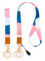 Lanyard with ID Holder Key Chain Wrist Strap Badge Mobile Phones Wallets Car Key Lanyards Durable Premium Quality Wristlet Strap Neck Cool Lanyard (2 Pack) (Multicolored)