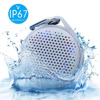 Shower Speaker - AVWOO IP67 Waterproof Bluetooth Speaker, Portable Bluetooth Speaker with Enhanced Bass and Built-in Mic, Mini Bluetooth Speaker with Compact Size for Home Outdoor Travel (Gray)