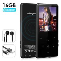 MP3 Player with Bluetooth, Mbuynow 16GB Portable Music Player 2.4 Inch Tempered Glass Screen with FM Radio HiFi Metal Audio Player with Voice Recorder Touch Button Support Up to 128GB TF Card