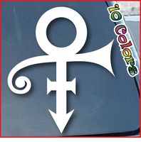 Artist formerly known as PRINCE - Vinyl 8" tall (Color: WHITE) decal laptop tablet skateboard car windows stickers - exclusively by So Cool Stuff