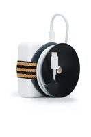PowerPlay Leather Cable Organizer for MacBook Pro Power Adapter (Black/Stripes)