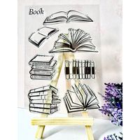Seaskyer Book Clear Stamps Sheet Transparent Silicone Seal For DIY Scrapbooking Craft Card Photo Album Decorative DIY Christmas Valentines Thanksgiving Gifts