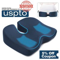 Seat Cushion for Office Chair, Mkicesky Memory Foam Coccyx Cushion Relieve Tailbone, Lower Back, Hip, Sciatica Pain, Ergonomic Seat Pad for Car, Wheelchair, Desk Chair and Sitting on Floor