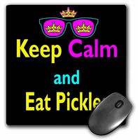 CMYK Keep Calm Parody Crown And Sunglasses Keep Calm And Eat Pickles - Mouse Pad, 8 by 8 inches (mp_116645_1)