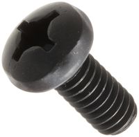 Steel Pan Head Machine Screw, Black Oxide Finish, Meets ASME B18.6.3, #3 Phillips Drive, #12-24 Thread Size, 1/2" Length, Fully Threaded, Import (Pack of 100)