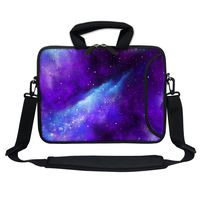 Meffort Inc 11.6 Inch Neoprene Laptop Bag with Extra Side Pocket, Soft Carrying Handle & Removable Shoulder Strap for 10" to 11.6" Size Ultrabook Chromebook - Galaxy Universe
