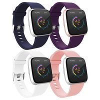 Compatible with Fitbit Versa Bands for Women Men Large Small, Adjustable Replacement Wristbands for Fitbit Versa/Versa Lite Edition/Versa Special Edition/Versa 2, Navy, Purple, White, Pink, Small