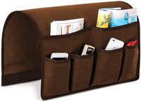 Joywell Sofa Armrest Organizer, Couch Arm Chair Caddy with 6 Pockets for Magazine, Books, TV Remote Control, Cell Phone, iPad (Chocolate)