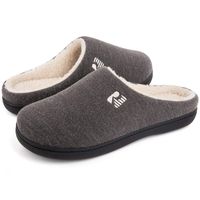 RockDove Men's Original Two-Tone Memory Foam Slipper, Size 11-12 US Men, Gray/Natural