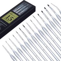 MEEDEN Micro Detail Paint Brush Set,15 Tiny Professional Miniature Fine Detail Brushes Detailing Paint Kit for Acrylic, Watercolor, Oil - Models, Airplane Kits, Nail Painting