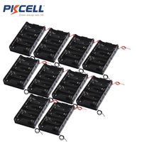 Pkcell 4-Slot D Size Battery Holder Contain Two Wires (10pc)