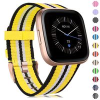 findway Compatible with Fitbit Versa/Fitbit Versa 2/Fitbit Versa Lite Bands,Versa Accessories for Women Men Breathable Woven Fabric Strap Adjustable Wristband for Fitbit Versa/Versa 2/Versa Lite