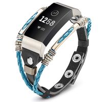 Marval.P Compatible for Fitbit Charge 3 Bands, Handmade Leather Charge 3 SE Band, Replacement Unique Bracelet Strap, Wristbands with Adjustable Size, Fashion Wrist Band Straps for Women Men Lover