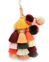 Colorful Boho Pom Pom Tassel Bag Charm Key Chain (A02 style)