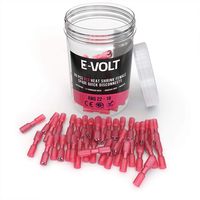 E-VOLT 80 PC Female Spade Connectors - Quick Disconnect 3:1 Heat Shrink Ratio Insulated Red Spade Crimp Terminal for 22-16 AWG - Industrial Grade Wire Connector for Automotive, Marine and Audio